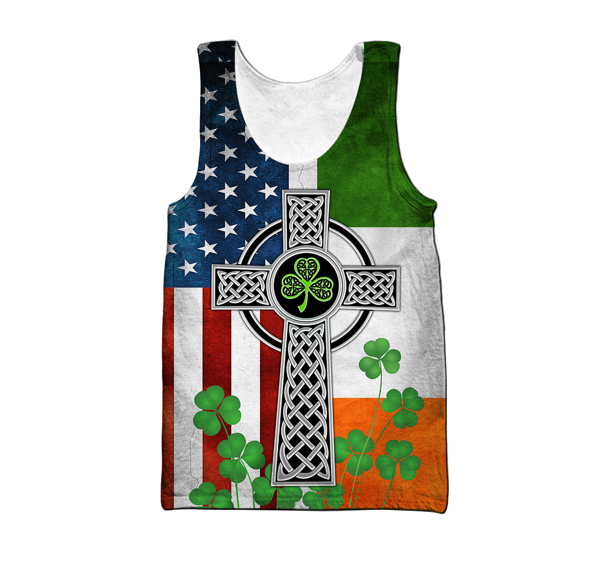 Irish Celtic Knot Cross St.Patrick day 3D Design print shirts