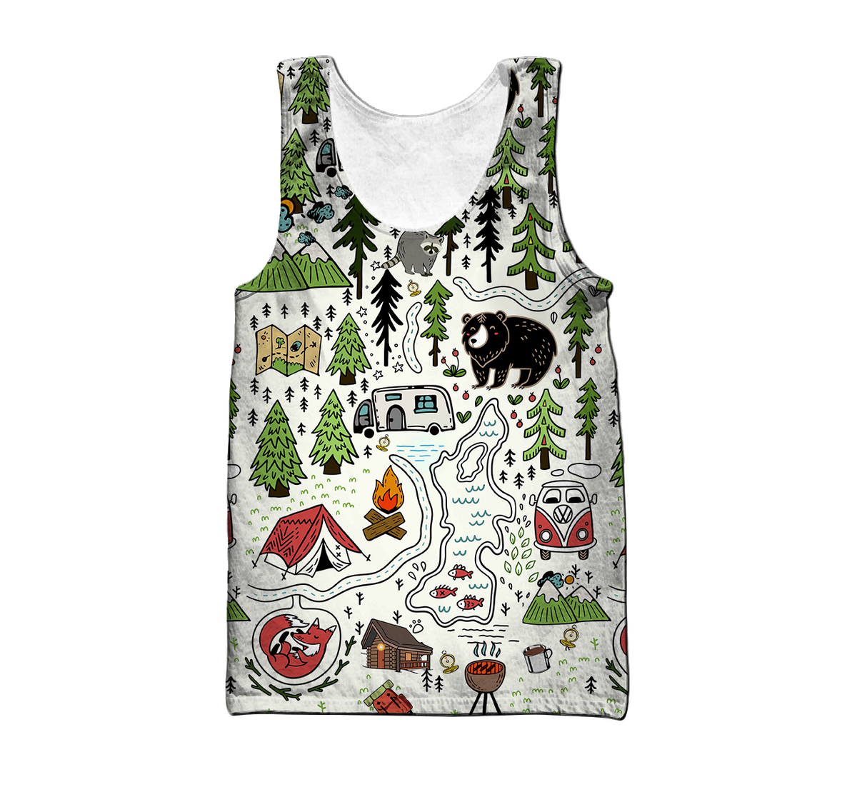 Camping 3D All Over Printed Unisex Shirts Camp Maps