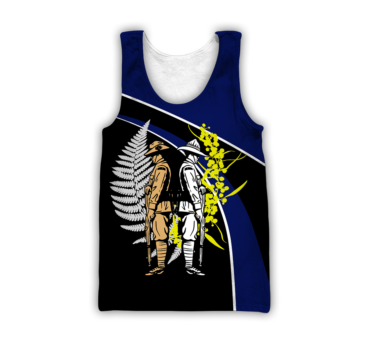 The ode fern-wattle Australia and Kiwi Veteran blue 3D print shirts