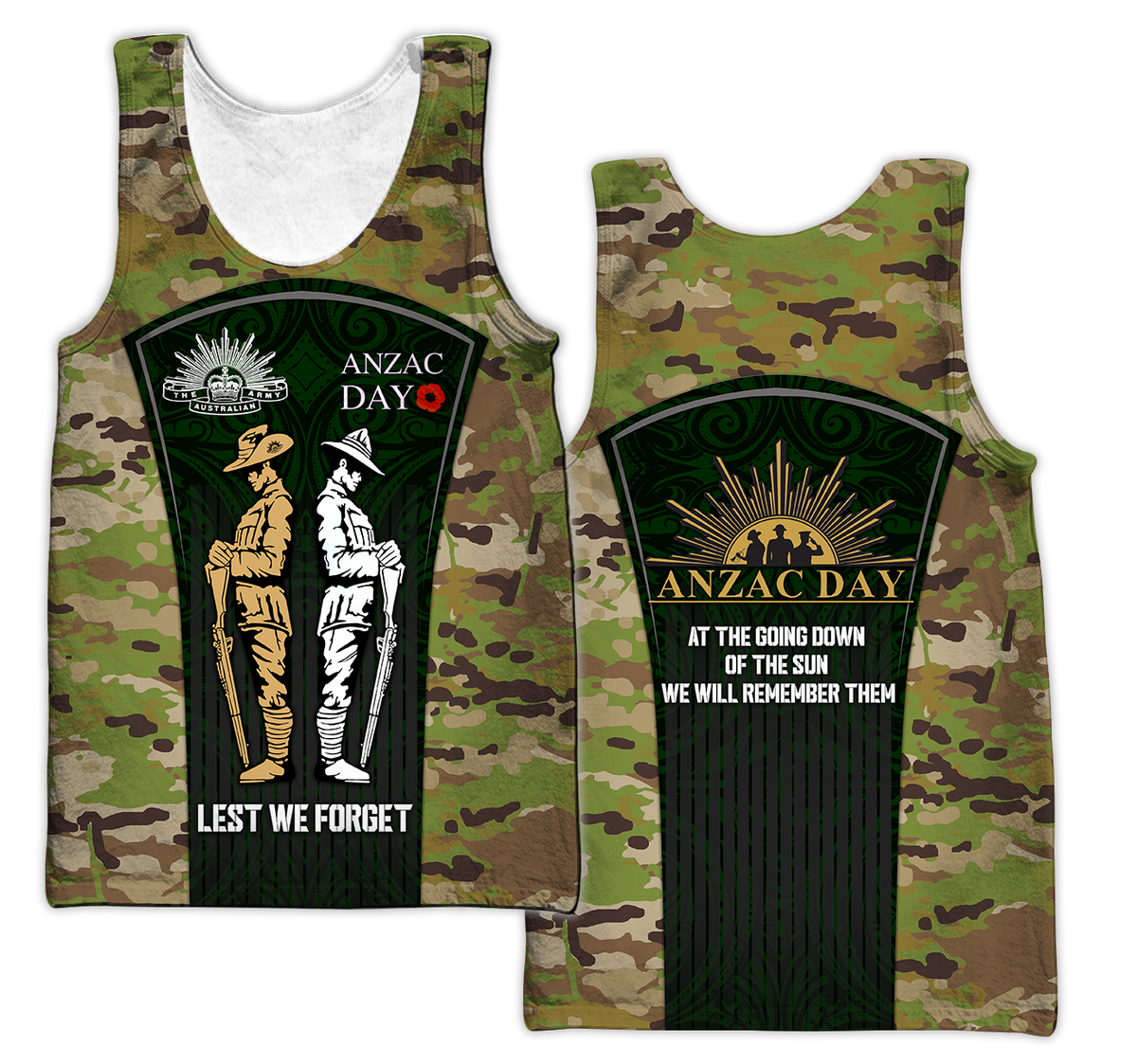 Lest We Forget Anzac Day 3D All Over Printed Unisex Shirts