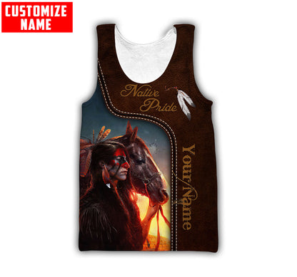 Customized name Native American 3D All Over Printed Unisex Shirts