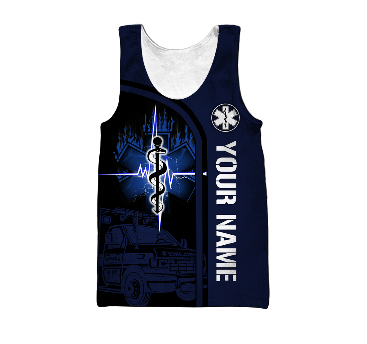Premium Customized Name n Flag 3D All Over Printed Unisex Shirts For EMS Worker