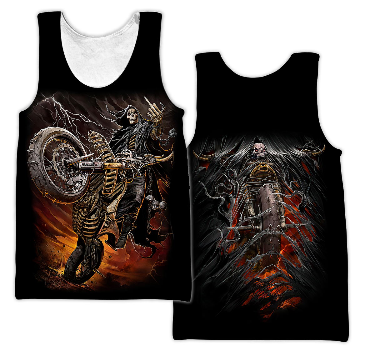 Fire Biker Skull Hoodie For Men And Women TNA13032108