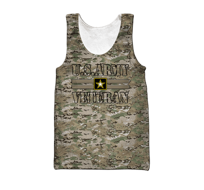 US Army Veteran Personalized Name 3D All Over Printed Unisex Hoodie