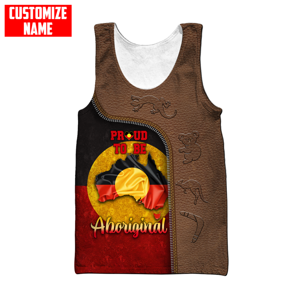 Totem Pattern Proud to be Aboriginal Flag 3D design printed shirts