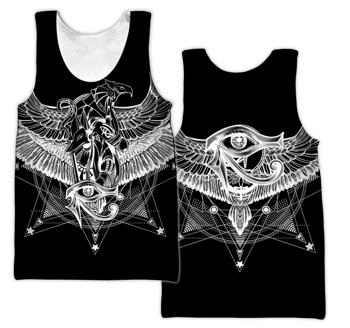 Egyptian Gods Ancient Tattoo black ver unisex 3d print shirts