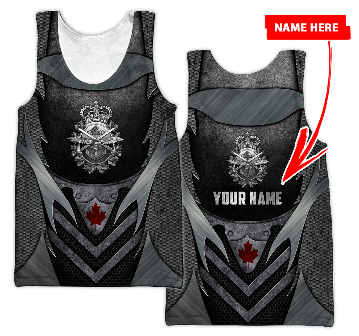 Custom Name XT Canadian Armed Forces 3D Printed Clothes PD16042103