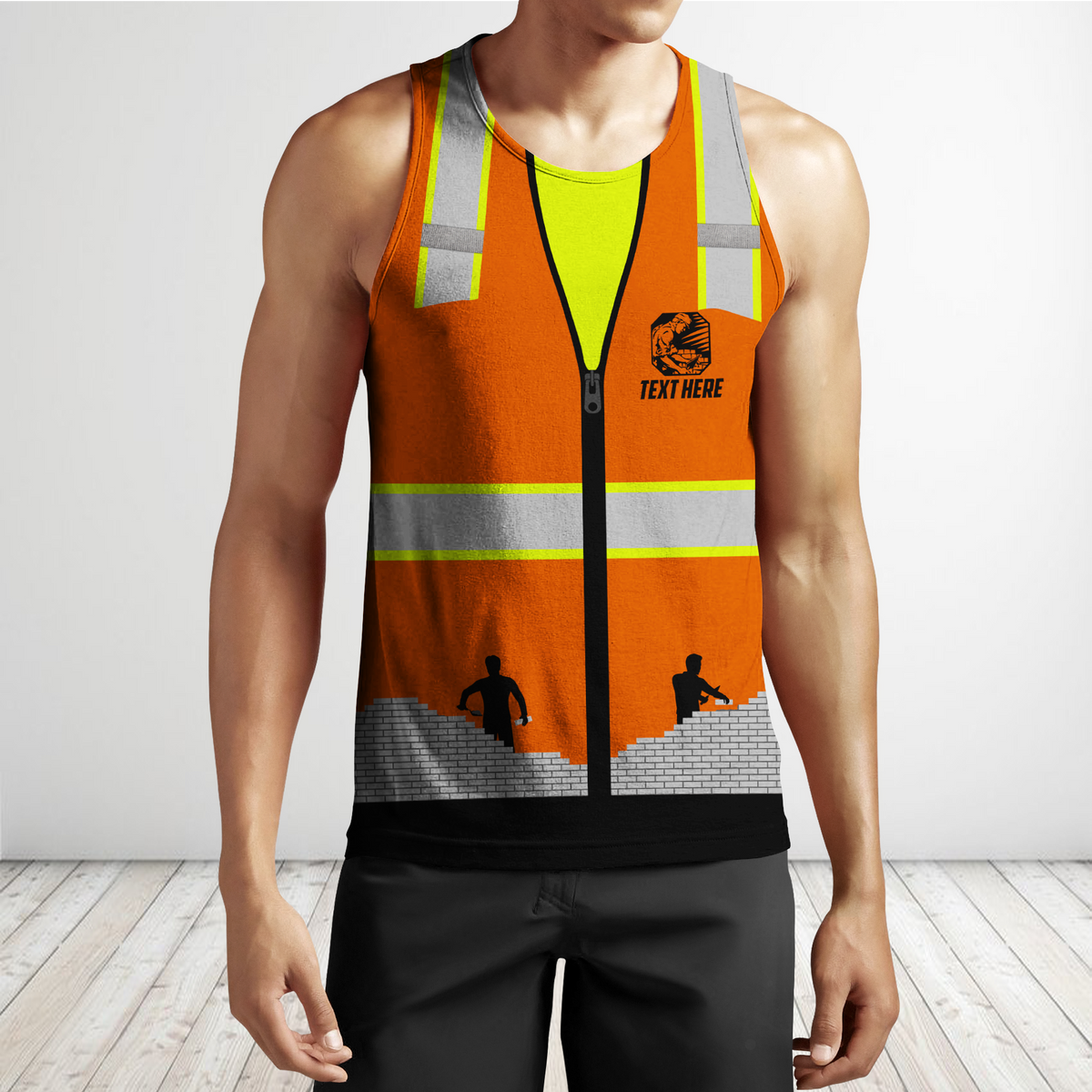 Premium Unisex Hoodie Customize Bricklayer Safety ML