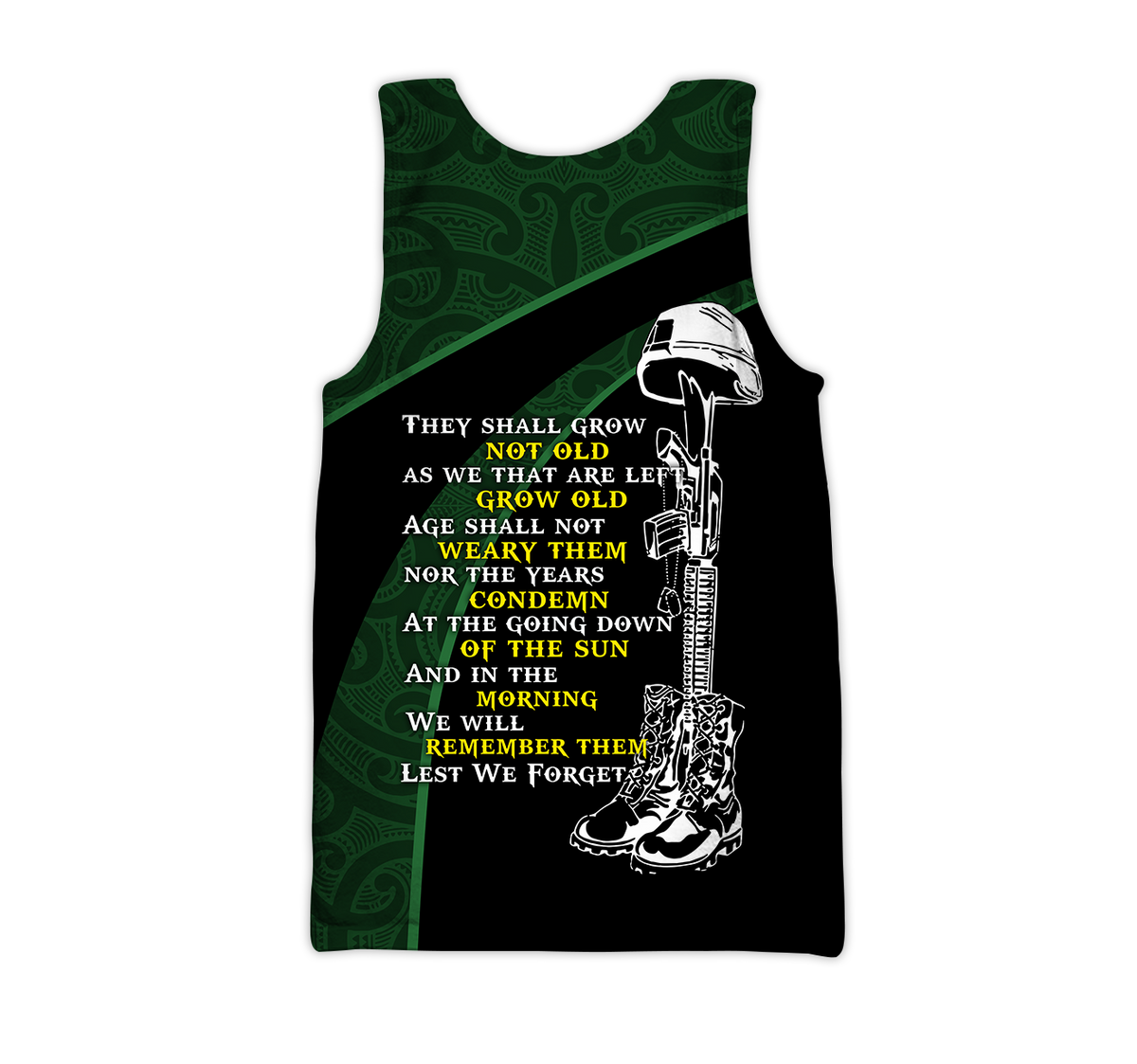 The ode Australia and Kiwi Veteran green 3D print shirts
