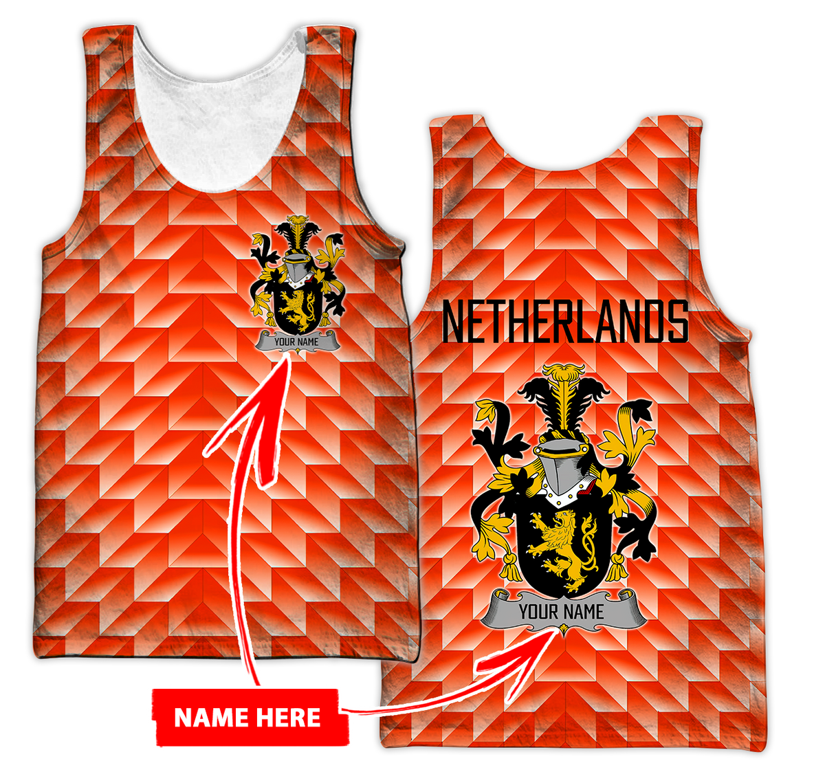 Personalized Netherland 3D All Over Printed Unisex Shirts