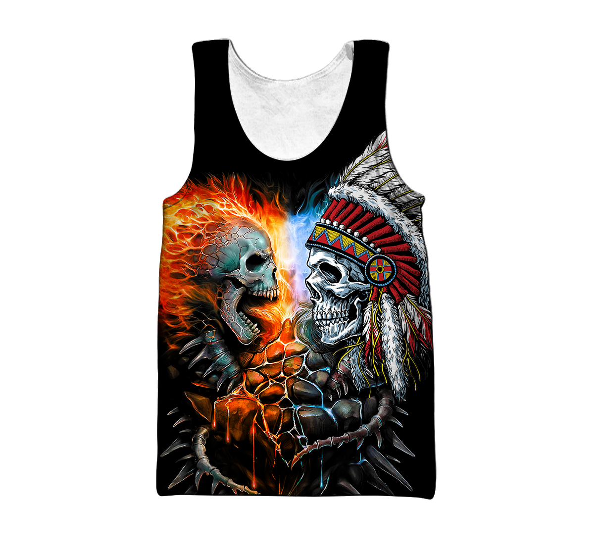 Lightning Skull And Native Hoodie For Men And Women
