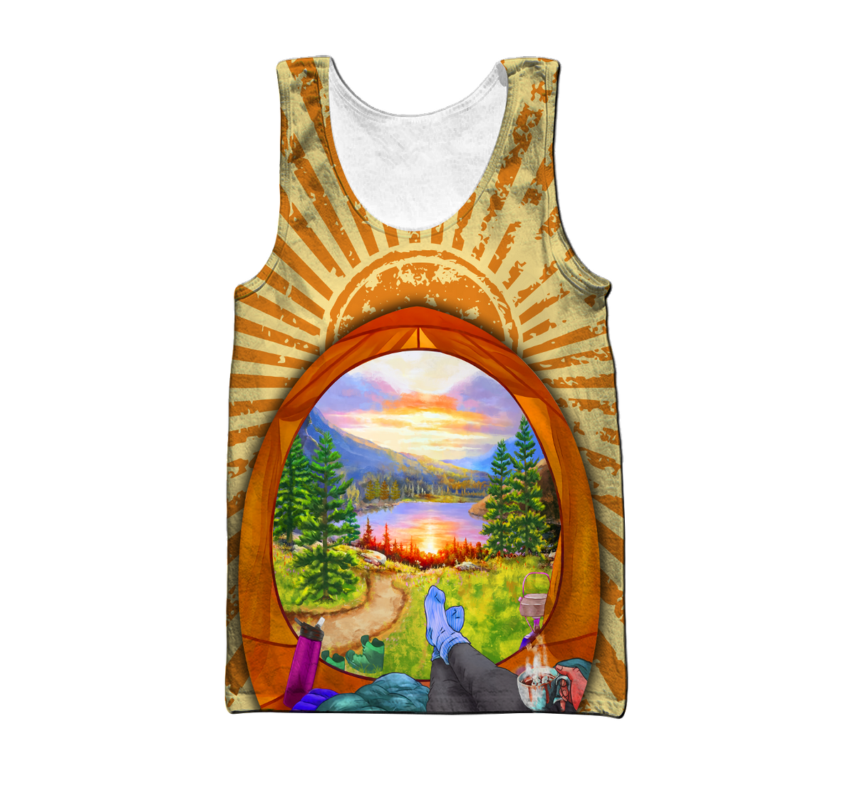 Camping 3D All Over Printed Unisex Shirts Tent View