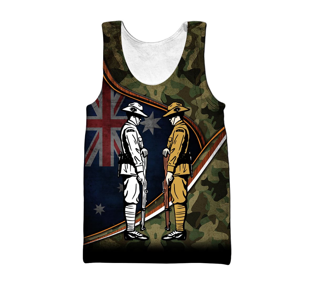 Remember Soldiers camo Australia and Kiwi Veteran 3D print shirts