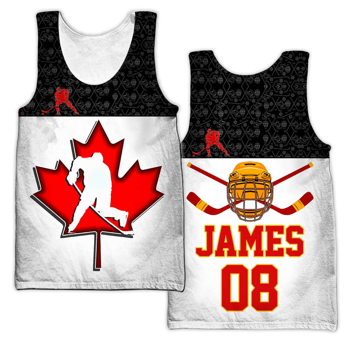 3D All Over Printed Hockey Canada Unisex Shirts Custom Name Custom number  XT