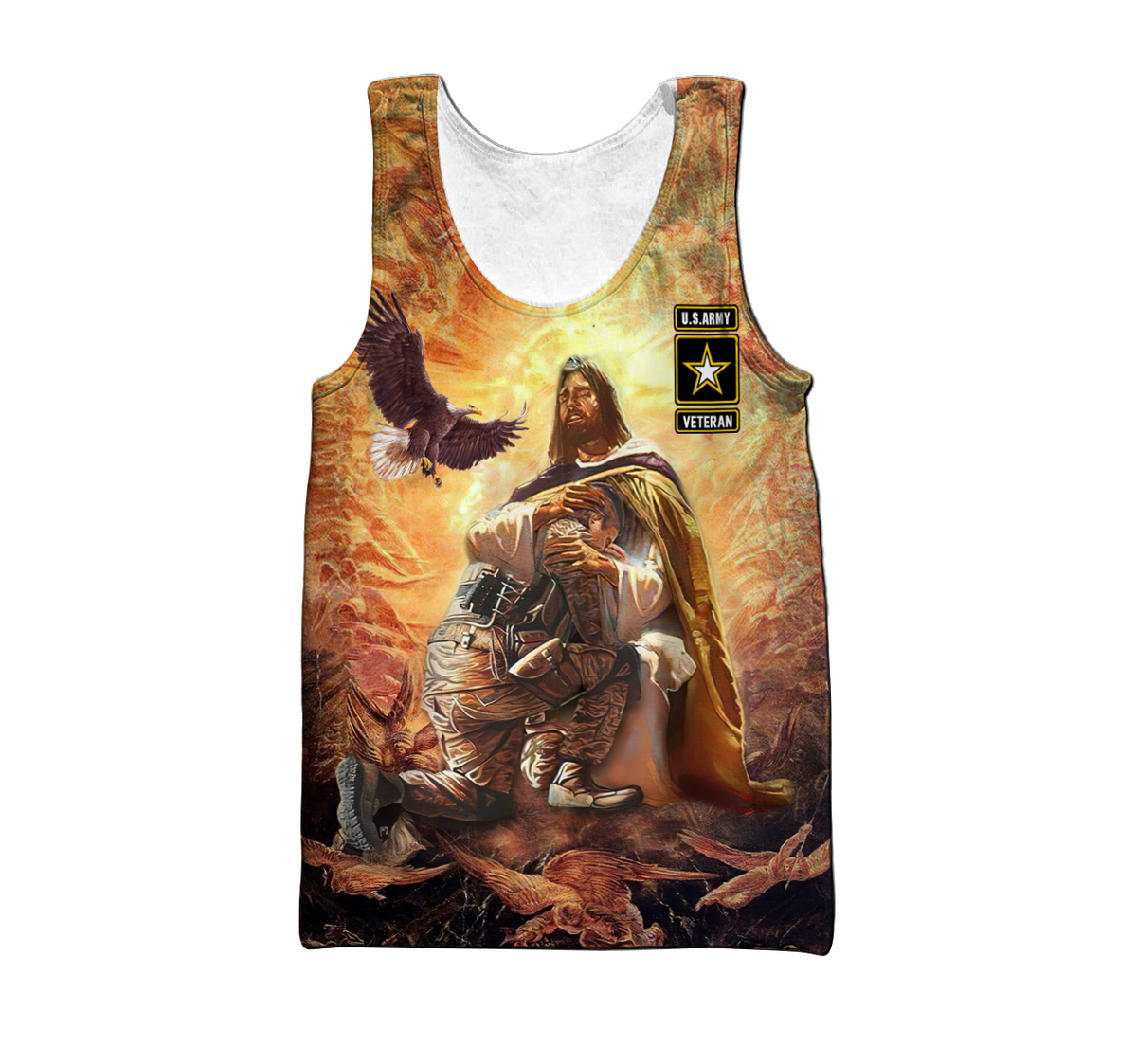US Army Veteran Jesus 3D All Over Printed Unisex Shirts