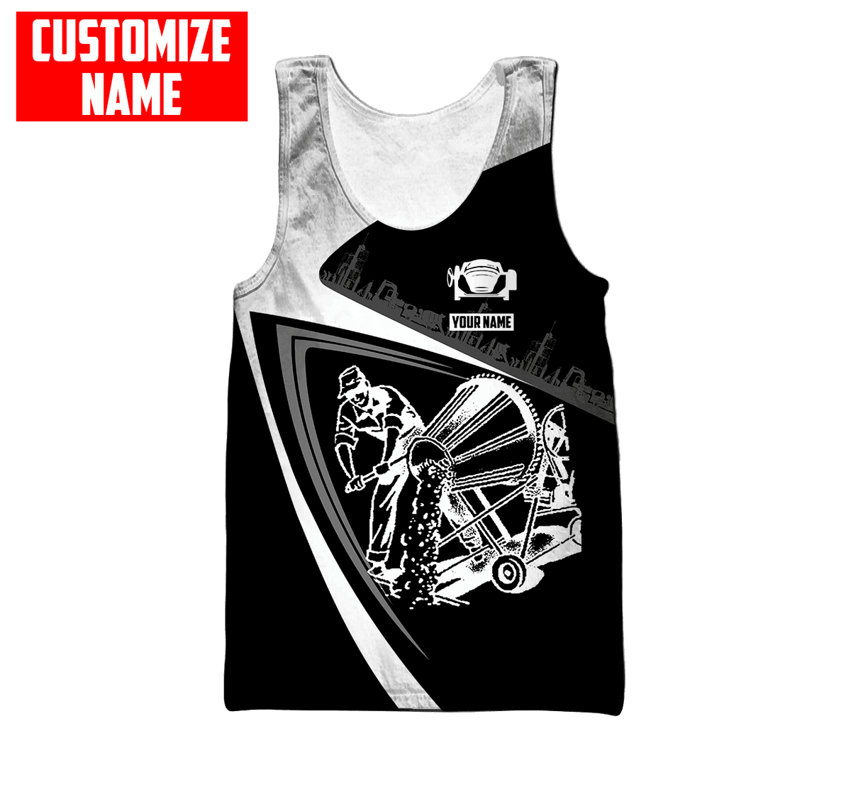 Customized Name Mixer Concrete Finisher 3D All Over Printed Unisex Shirts