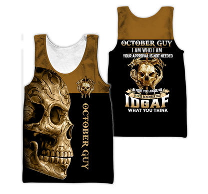 October Guy Skull 3D All Over Printed Shirts For Men and Women