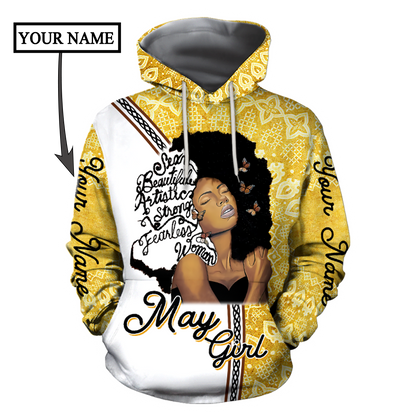May Girl Personalized Name 3D All Over Printed Hoodie