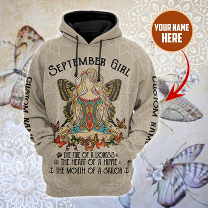 September Girl Hippie Customize Name 3D All Over Printed Shirts For Women TR11122012