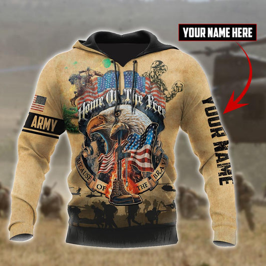 U.S Army veteran Home Free custom name design 3d print shirts