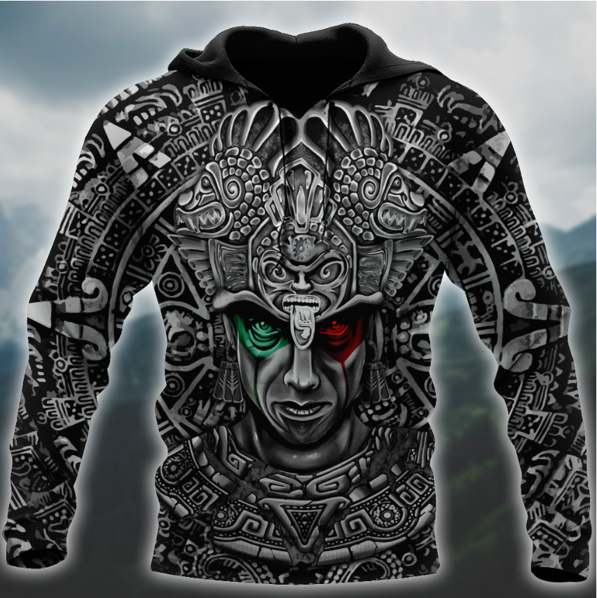 Aztec Warrior 3D All Over Printed Unisex Hoodie