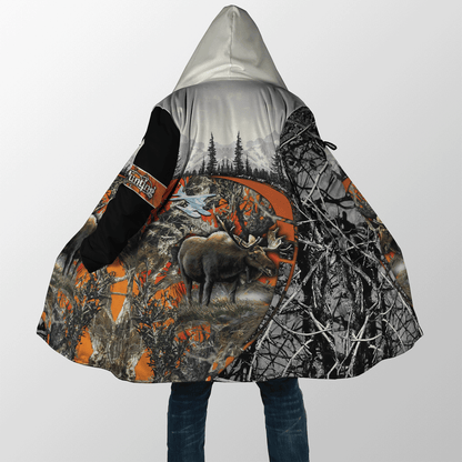 Moose Hunting Camo 3D Over Printed Unisex Deluxe Hoodie ML