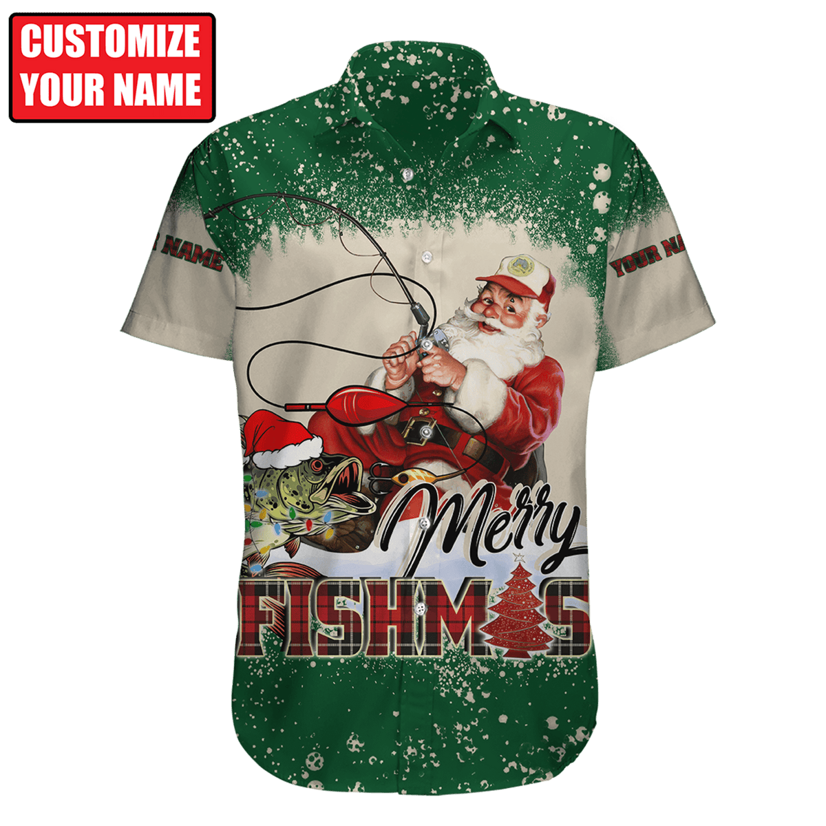 Customized Name Merry Fishmas 3D All Over Printed Unisex Shirts