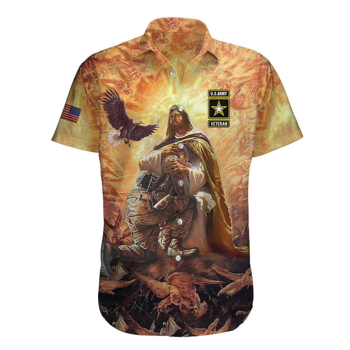 US Army Veteran Jesus 3D All Over Printed Unisex Shirts