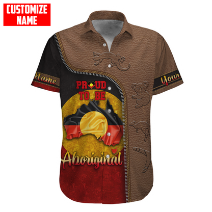 Totem Pattern Proud to be Aboriginal Flag 3D design printed shirts