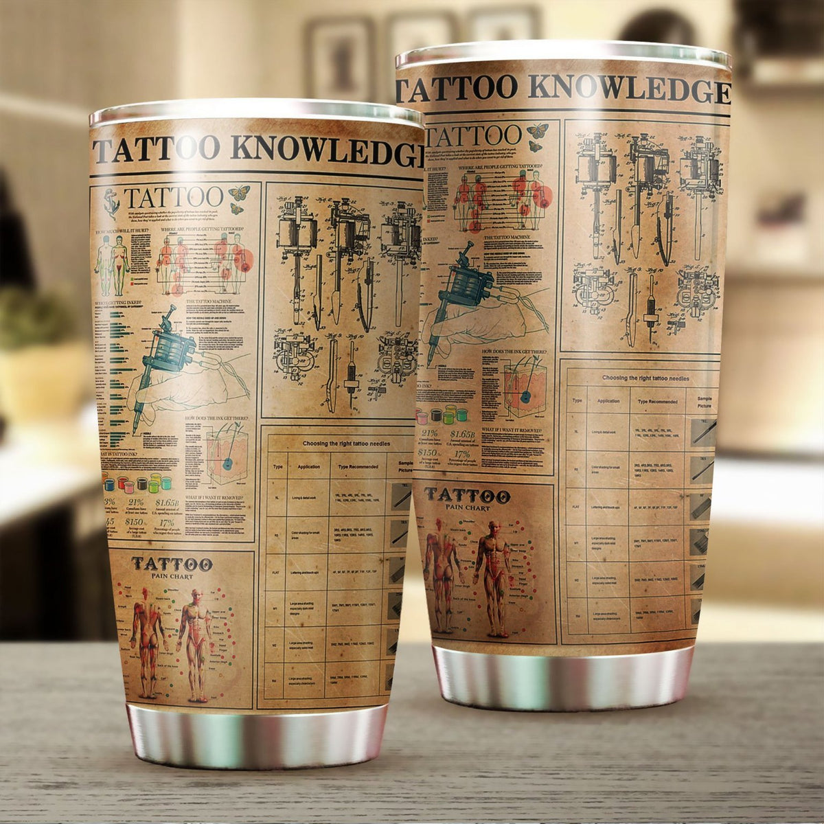 TATTOO KNOWLEDGE STAINLESS STEEL TUMBLER TT190303-TT-Vibe Cosy™