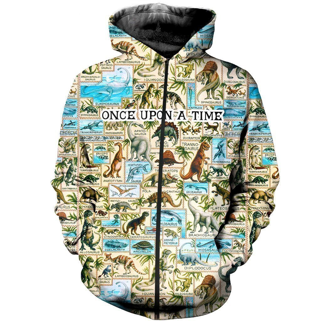 3D All Over Printed Dinosaurs Prehistoric Shirts and Shorts-3D All Over Printed Clothes-HP Arts-Zipped Hoodie-XS-Vibe Cosy™