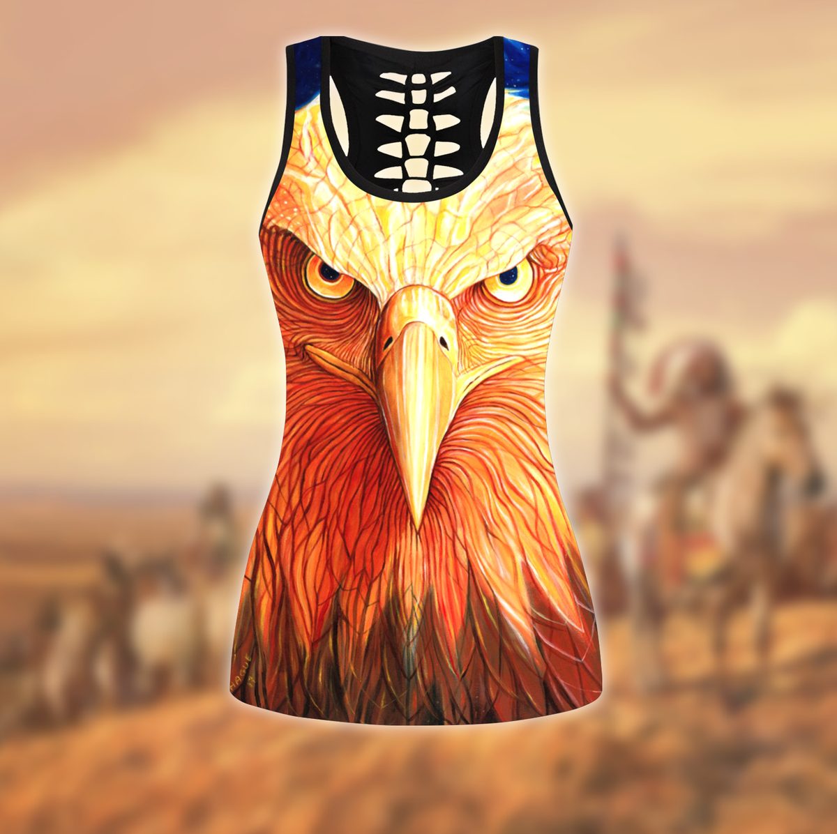 Native American 3D All Over Printed Legging + Hollow Tank