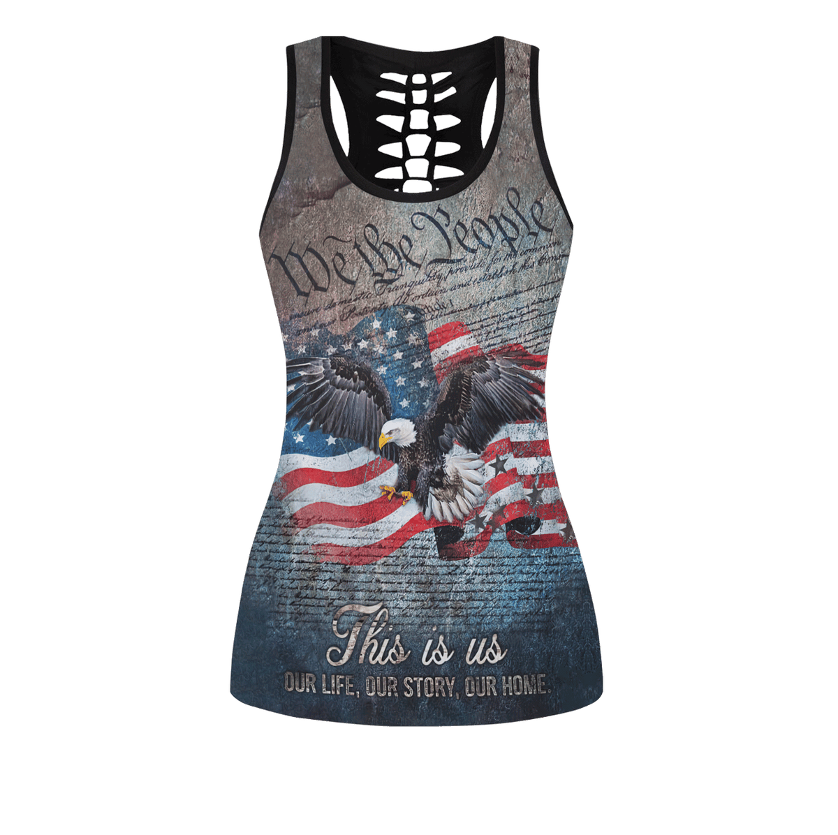 American 3D All Over Printed Legging + Hollow Tank