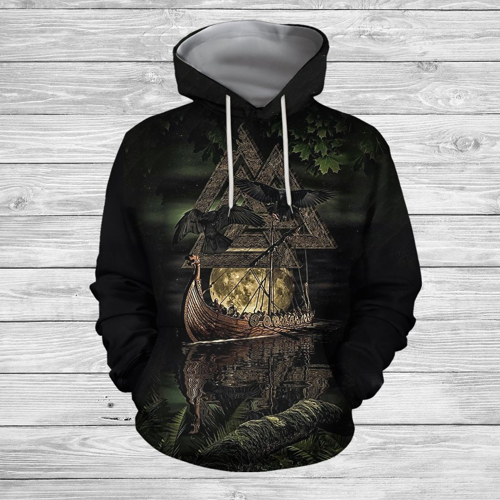 3D Printed Viking Ship Clothes-Apparel-HP Arts-Hoodie-S-Vibe Cosy™