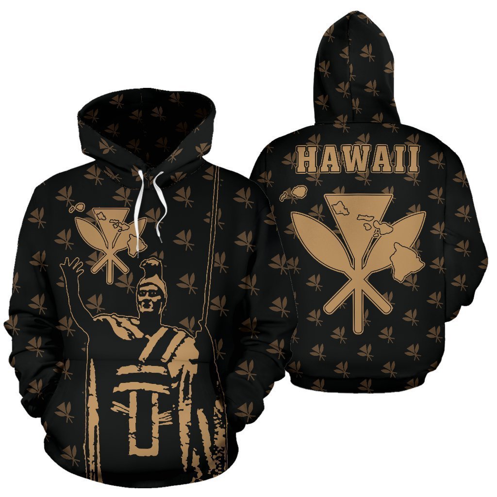 Hawaii King Kanaka Maoli Golden Hoodie - AH J1-Apparel-Phaethon-Hoodie-S-Vibe Cosy™