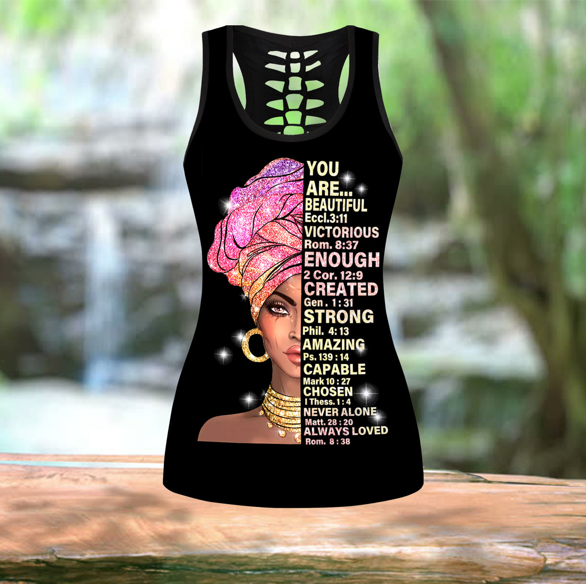Gods say you are leggings + hollow tank combo HAC120601-Apparel-HG-No legging-S-Vibe Cosy™