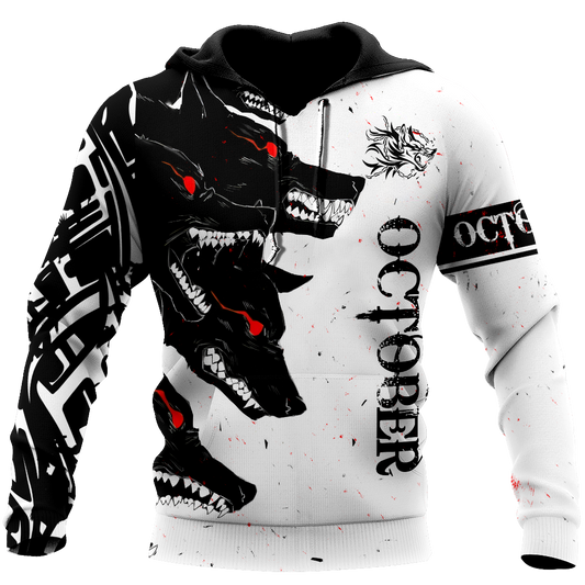The Dark Wolf October 3D All Over Printed Unisex Deluxe Hoodie ML