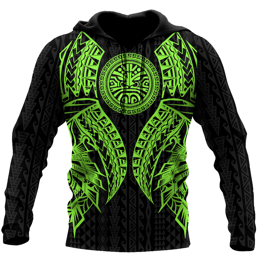 Amazing Polynesian Tattoo Green Hoodie-ML-Apparel-ML-Hoodie-S-Vibe Cosy™