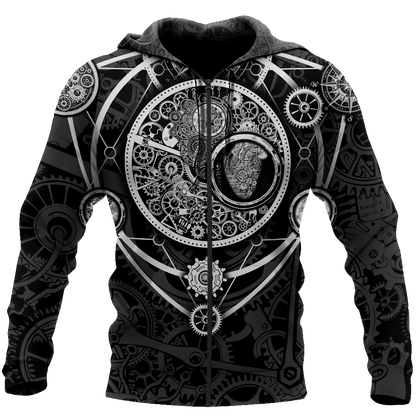 Steampunk Heart of Mechanic 3D Over Printed Hoodie for Men and Women-ML