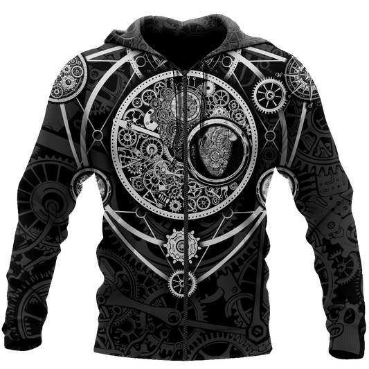 Steampunk Heart of Mechanic 3D Over Printed Hoodie for Men and Women-ML