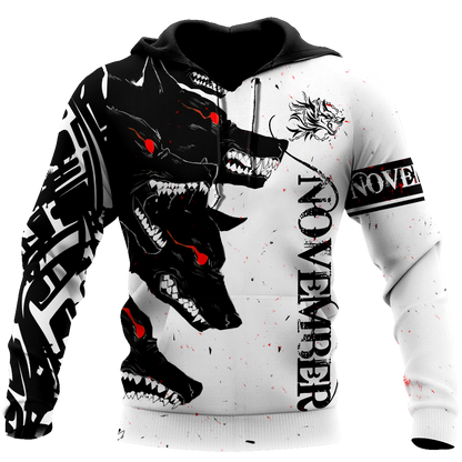 The Dark Wolf November 3D All Over Printed Unisex Deluxe Hoodie ML