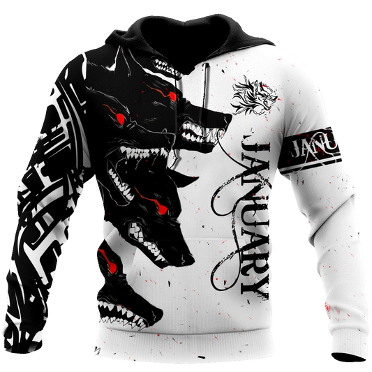 The Dark Wolf January 3D All Over Printed Unisex Deluxe Hoodie ML