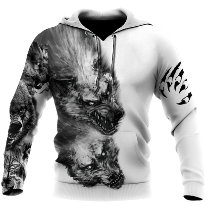 Tattoo Wolf 3D All Over Printed Hoodie For Men and Women MH2310202ST