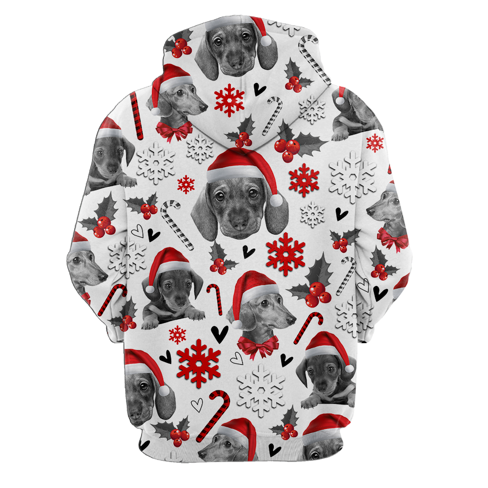 3D Dachshund Xmas Pattern Unisex Hoodie TR3010204