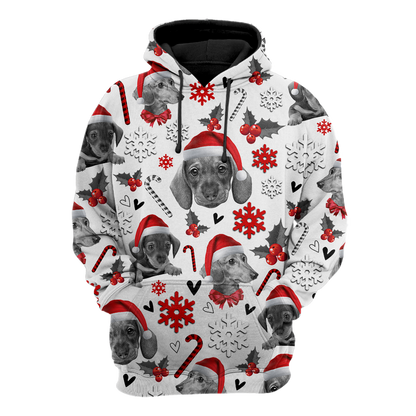 3D Dachshund Xmas Pattern Unisex Hoodie TR3010204