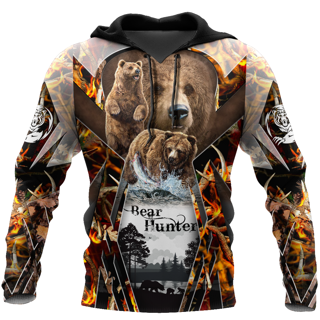 Bear Hunting camo 3D all over printed shirts for men and women Pi121202 PL-Apparel-PL8386-Hoodie-S-Vibe Cosy™