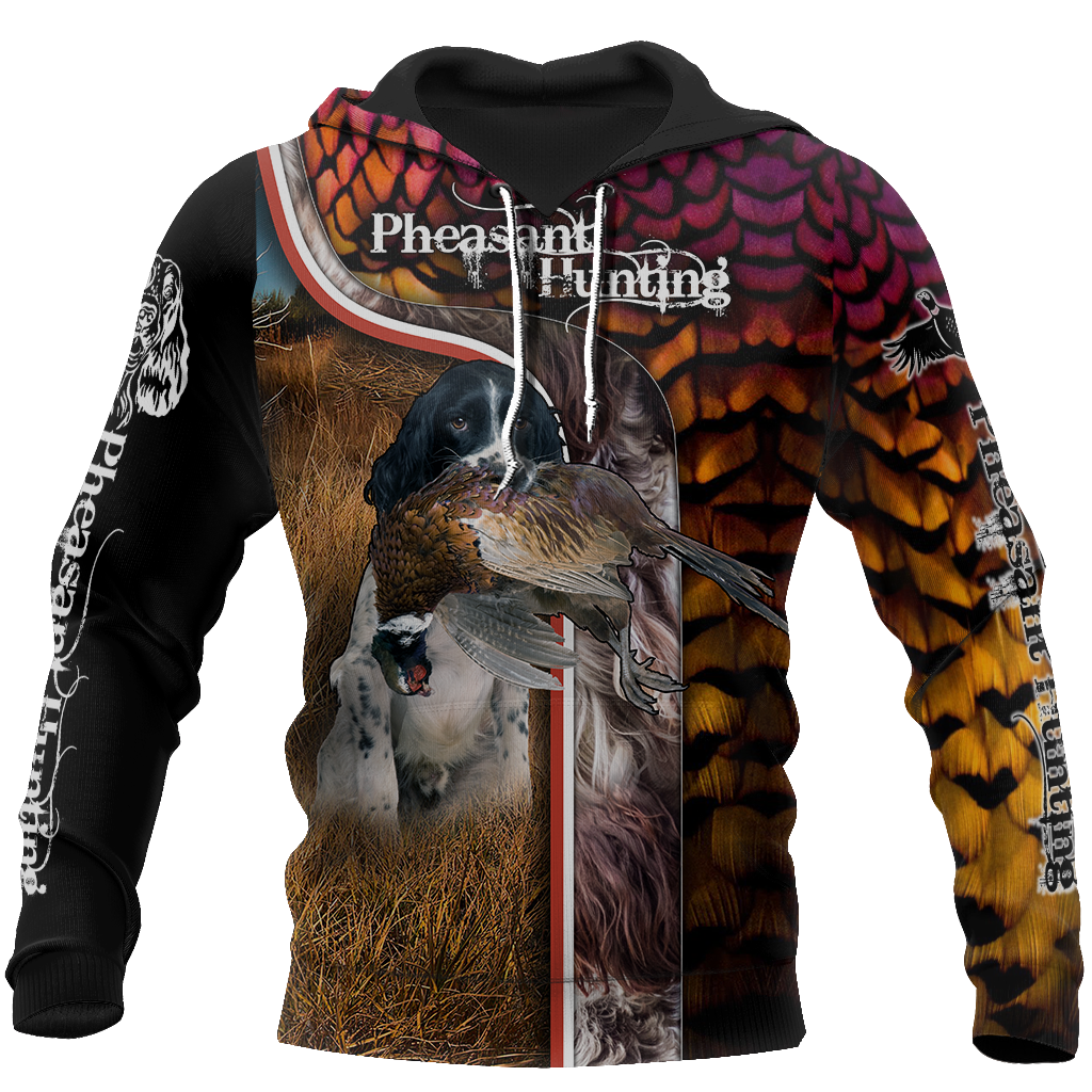 Pheasant Springer Hunting 3D All Over Printed Shirts For Men And Women JJ110102-Apparel-MP-Hoodie-S-Vibe Cosy™