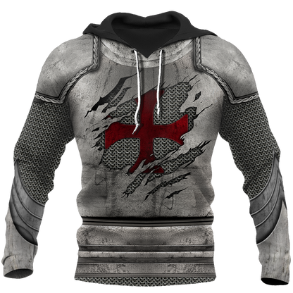 Knight Templar 3D All Over Printed Hoodie Chainmail JJ260201-Apparel-MP-Hoodie-S-Vibe Cosy™