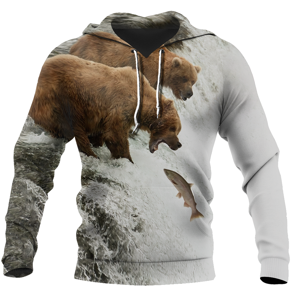Bear hunts fish 3D all over printer shirts for man and women JJ241203 PL-Apparel-PL8386-Hoodie-S-Vibe Cosy™
