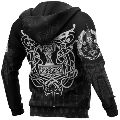 3D All Over Printed Raven And Odin version 1.0-Apparel-HP Arts-Hoodie-S-Vibe Cosy™